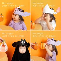 Halloween Childrens headwear hat dress Pumpkin Light Shine Decorative Prop Stickers Candy Bag Gift Box Hand