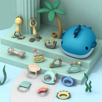 Newborn baby meeting gift toy girl boy practical gift box gift 0-3-12 months can bite hand catch rattle