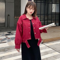 Large size womens 200kg fat sister Autumn new suit jacket jacket foreign style thin dress two-piece set