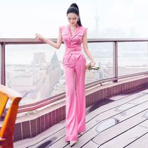 Goddess fan temperament Stripe Sleeveless jumpsuit 2021 summer new slim waist fashion one-piece pants