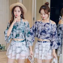 New couple swimsuit womens suit 2021 new island vacation beach Korea belly cover conservative thin swimsuit