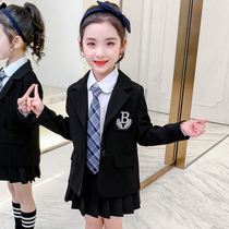 Girls Academy Style Suit Jacket 2021 New style foreign boys and girls Spring and Autumn Childrens Small Suit