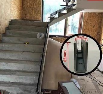  Building materials laminate installation Glass handrail embedded trough Carbon steel fixed plate groove staircase Villa profile space 
