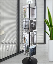 Vertical rotating magazine newspaper storage data rack promotion single-page shelf floor display rack book collection