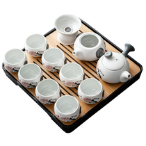 Tea set combination set 2021 new tea tray light luxury modern high-end new Chinese style simple home living room small tea table