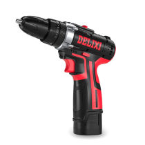Delixi lithium rechargeable household multi-function flashlight drill to impact pistol drill brick electric screwdriver tool