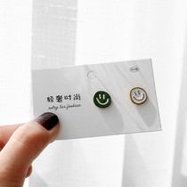  S925 silver needle cute smiley face earrings simple female small student wild earrings spring ear clip female without pierced ears