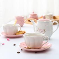Special pot for making flower tea Afternoon tea Tea set Tea ceramic relief girl coffee cup Coffee cup Cherry blossom