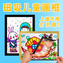 Magnetic childrens picture frame hanging wall 4K magnetic photo frame 8 open wall sticker mounted A3a4 simple art display free hole