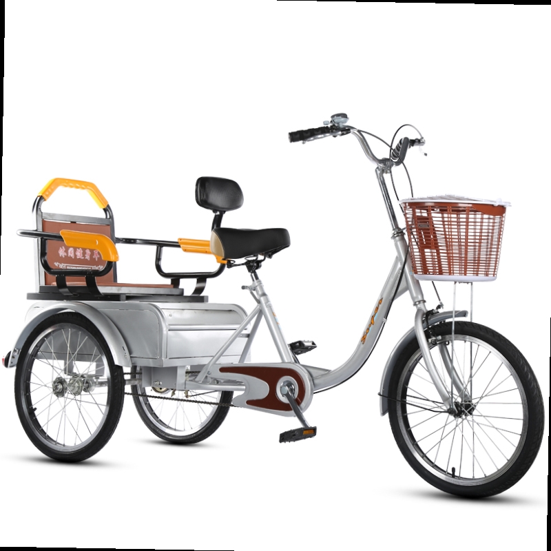 Bicycle tricycle Small dish double person with pedal Old travel manpower light pedal Old man buy