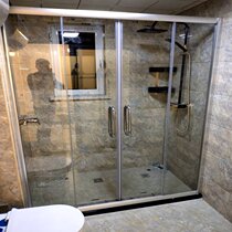 Foshan custom-made two solid two live shower partition screen simple shower room special shower room