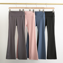 lulu original factory nude sensation yoga pants woman high waist lifting hip outside wearing slim micro-lark dance training sports fitness pants summer