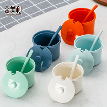 Melamine tableware restaurant white seasoning jar seasoning box noodle restaurant chili oil seasoning bottle jar breakfast restaurant sugar jar salt jar