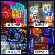 led neon luminous characters custom bar decoration advertising door head sign bedroom Net red hanging wall shape light card
