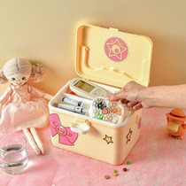 ins girl heart Home portable medicine box medicine box storage box cute student dormitory drug storage box