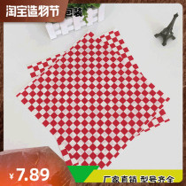 American food Red Plaid pizza oil-absorbing oil-proof paper fries chicken wings fried food mat paper Burger paper spot