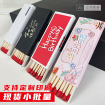 Custom-made advertising printed long matches birthday candles baking cake shop spot foreign matchbox