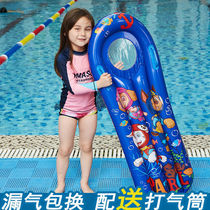 Floating board cartoon inflatable surfboard Barking team children floating drain on the water toy mount floating bed swimming ring spot