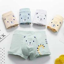 (3 4 pack)Childrens underwear mens pure cotton flat angle boys underwear Boys baby four corners shorts
