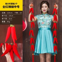 New year decoration supplies firecracker skewers chili lantern hanging ornaments 2021 ox year new year festival shopping mall festival scene layout