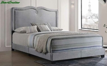 Wood Bed Frame Upholstered Platform Bed Solid Queen Bed Eas