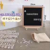 Snow gong ornaments props Tile photo frame felt decoration small blackboard Photo home childrens model letter message board Beech