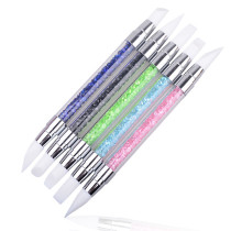 1Pcs Pencil Strass Head Nail Art Brush Nail Silicone Brushes