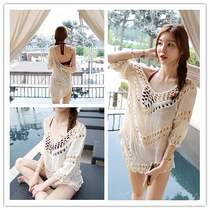 Swimsuit coat tulle swimsuit women bikini beach gauze transparent blouse seaside vacation sunscreen can be used in water single piece