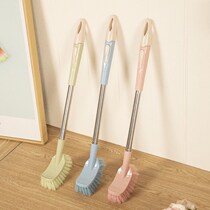 Toilet brush long handle extended long handle stainless steel rod toilet toilet brush no dead corner cleaning toilet brush squatting toilet clear