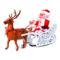 New electric Santa Claus Deer Car Music Doll Christmas Ornaments Childrens Toys Christmas Gifts