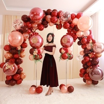 Wedding gate layout rural villa wedding home decoration opening door scene balloon arch outdoor use