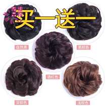 Hair set Female summer wig Female costume Half meatball head Bridal dish hair device fluffy realistic natural curls circle flowers