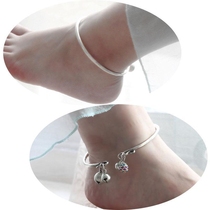 Ethnic style anklet foot ring Female palace bell Ancient style bell anklet has sound Miao silver bracelet Nie Xiaoqian with the same