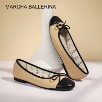 marcha ballerina marsha ballet light mouth fragrant wind comfort flat bottom butterfly knot single shoe 100 lap positive dress shoes