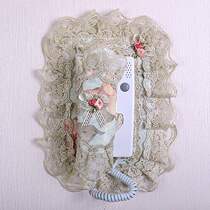 Intercom decorative cover dust cover lace doorbell wall sticker embroidery European home video phone cover protective cover