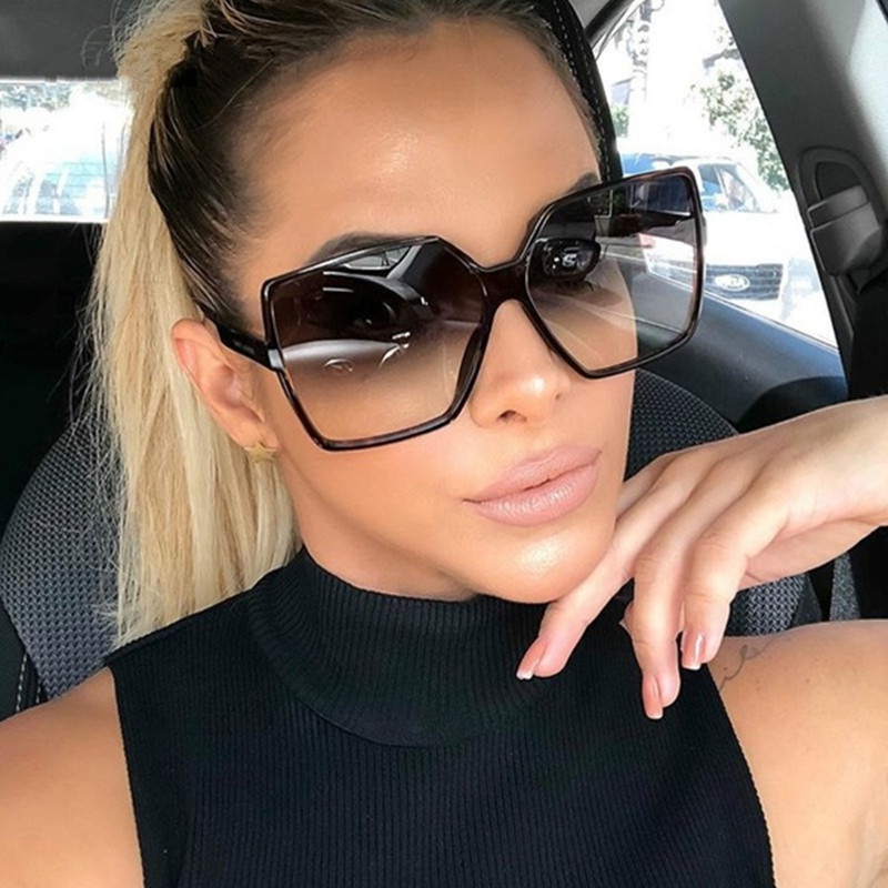 Higody Fashion Women Oversize Sunglasses Gradient Plastic B