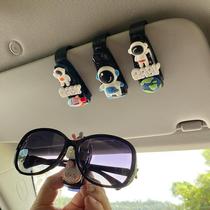 Car glasses clip multifunctional car spectacle holder glasses case sun visor storage cartoon decoration female