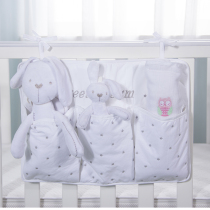 Cotton fabric baby bedside hanging bag cotton baby storage bag diaper bag toy bag bedside hanging bag
