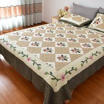 Quilted padded sheets one-piece cotton three-piece set 1 8 m double bedspread cotton quilt sheet cotton bed cover four seasons