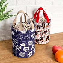 Japanese round lunch box bag office worker portable lunch bag heat preservation student aluminum foil thick barrel with rice bag New