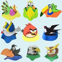 Kindergarten animal headdress mask Owl Eagle parrot Swallow pigeon bird hat Childrens performance props