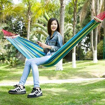Hammock outdoor swing camping leisure single double couple hammock student hanging chair anti-rollover indoor hammock thickening