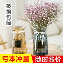 Transparent glass vase dried flower arrangement hydroponic glass bottle living room creative hipster ornaments flower arrangement decorative flower pot