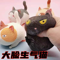 Angry cat decompression pinching music toy simulation decompression artifact soft cute slow rebound vent large gift children