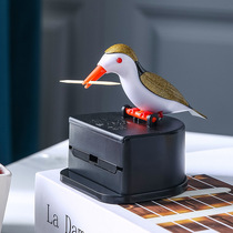 Net red creative cute woodpecker toothpick box Bird Automatic Press toothpick box bird personalized home high-end