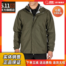 5 11 Tactical Jacket Monolayer Submachine Clothing Outdoor Casual Male Light Thin Splash Water Breathable and Cap Jacket 48353