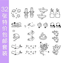 Special offer ins Wind lines 32 pieces of cocoa love love series tattoo stickers set waterproof simulation lasting
