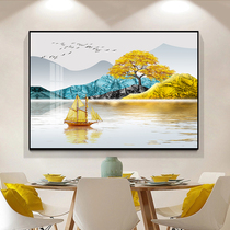 Modern living room decoration triple painting new sofa background wall hanging painting Crystal porcelain Diamond simple light luxury restaurant mural