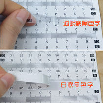 Self-adhesive self-adhesive ruler scale sticker strip medium ruler transparent tape back adhesive high precision sticky waterproof