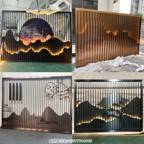 Customized stainless steel screen rockery background wall outdoor courtyard partition wall metal landscape painting Villa Hotel